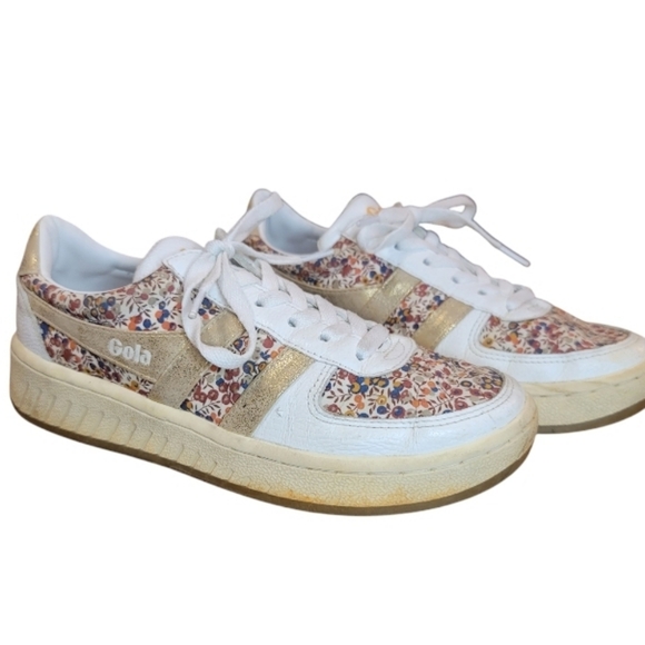 Gola Anthropologie Grand Slam Floral White Sneakers Size 7 - Picture 2 of 8